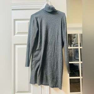 Michael Kors Gray Turtleneck Sweater Dress